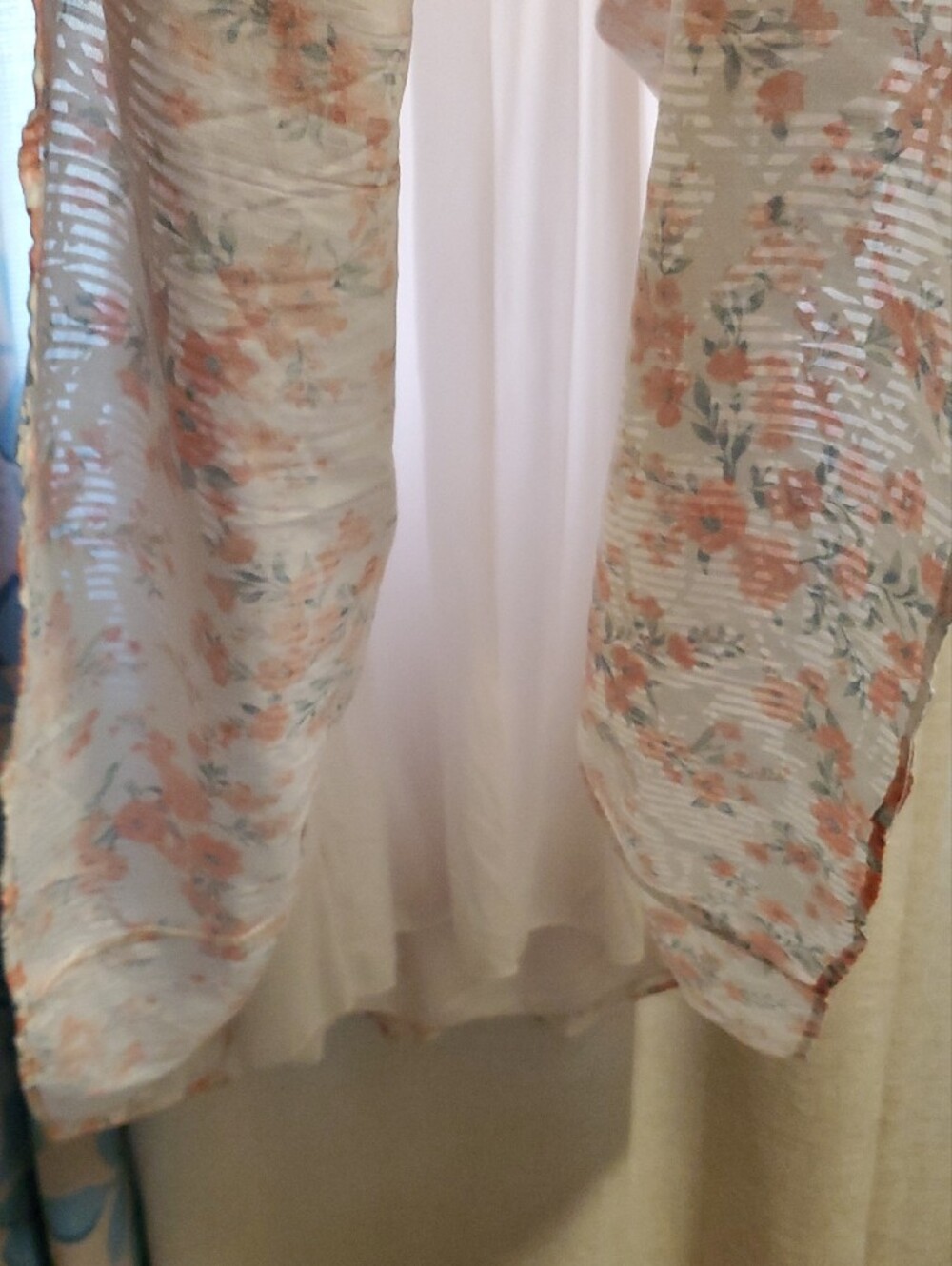Sz LG Jessica Simpson White Dress with Coral Orange Floral Accents - Picture 8 of 11